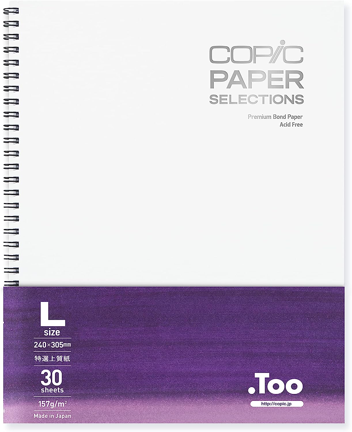 230527224530138_1 Copic Wire-Bound Sketchbook L, 9"x12", Premium Bond Paper (157gsm), 30 sheets, White - Image 1